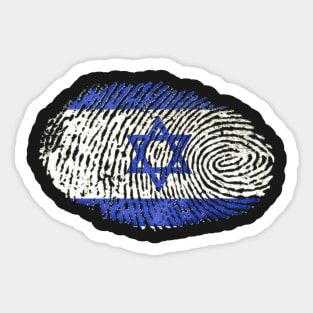 Israel Fingerprint Israeli Flag Design Jewish Heritage Gift Sticker